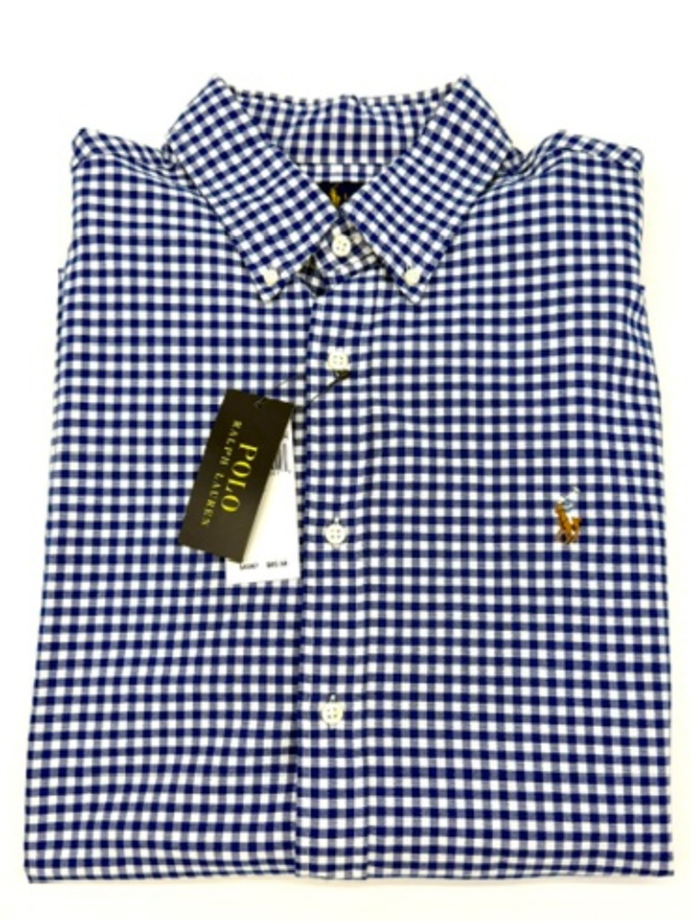 Ralph Lauren Classic Fit Short Sleeve Button Down Oxford Gingham Check Shirt~XLG
